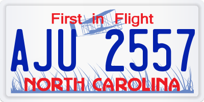 NC license plate AJU2557