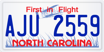 NC license plate AJU2559
