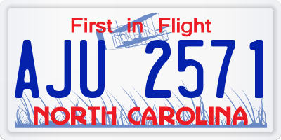 NC license plate AJU2571