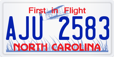NC license plate AJU2583