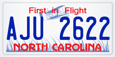 NC license plate AJU2622