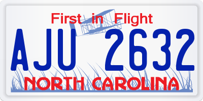 NC license plate AJU2632