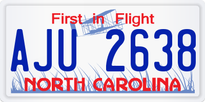 NC license plate AJU2638