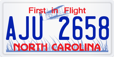NC license plate AJU2658