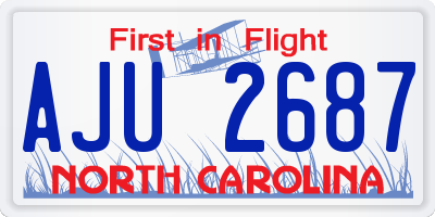 NC license plate AJU2687