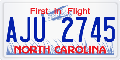 NC license plate AJU2745