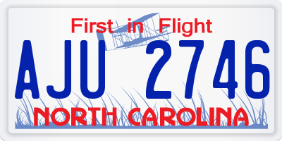 NC license plate AJU2746