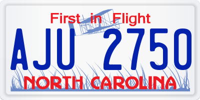 NC license plate AJU2750