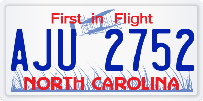 NC license plate AJU2752