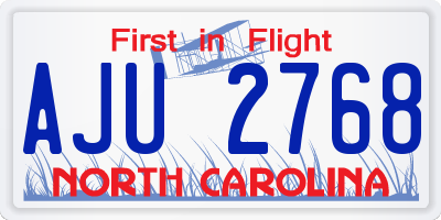NC license plate AJU2768