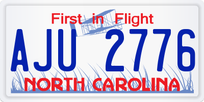 NC license plate AJU2776