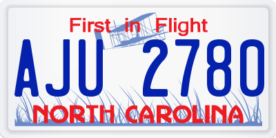 NC license plate AJU2780