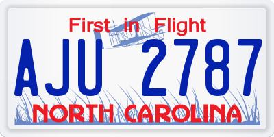 NC license plate AJU2787