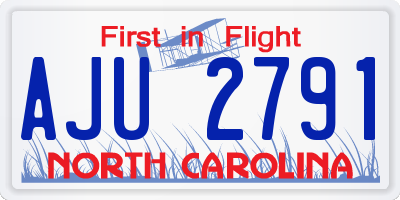 NC license plate AJU2791