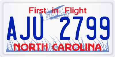 NC license plate AJU2799