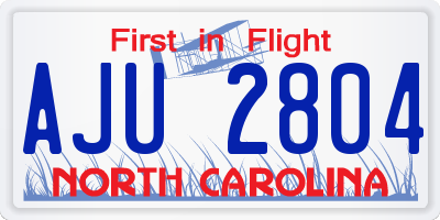 NC license plate AJU2804