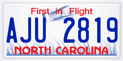 NC license plate AJU2819