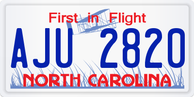 NC license plate AJU2820