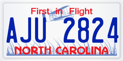 NC license plate AJU2824