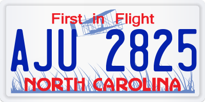 NC license plate AJU2825