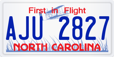 NC license plate AJU2827
