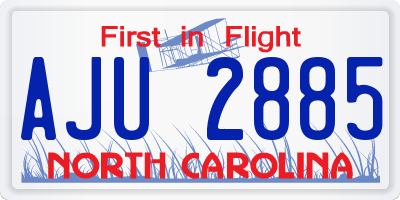 NC license plate AJU2885