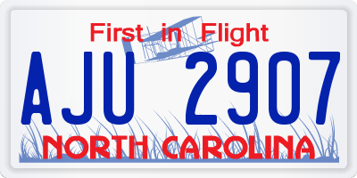 NC license plate AJU2907