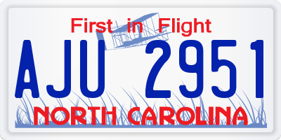NC license plate AJU2951