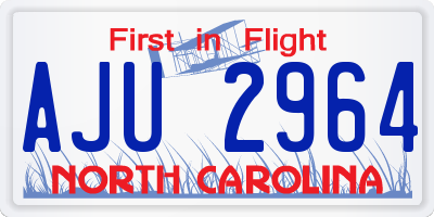 NC license plate AJU2964
