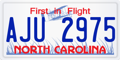 NC license plate AJU2975