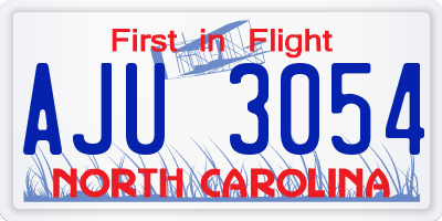 NC license plate AJU3054