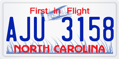 NC license plate AJU3158