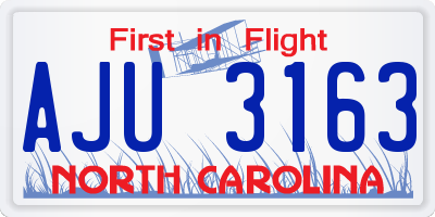NC license plate AJU3163