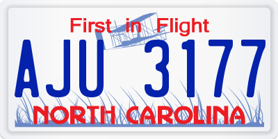 NC license plate AJU3177