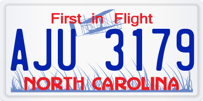 NC license plate AJU3179