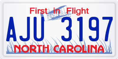 NC license plate AJU3197