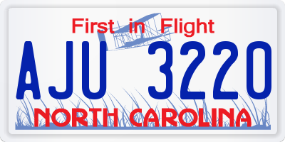NC license plate AJU3220