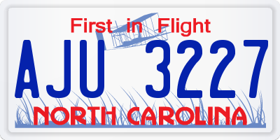NC license plate AJU3227