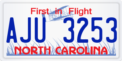 NC license plate AJU3253