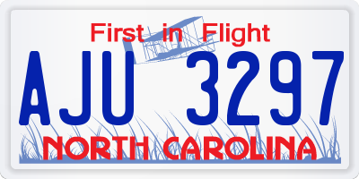 NC license plate AJU3297