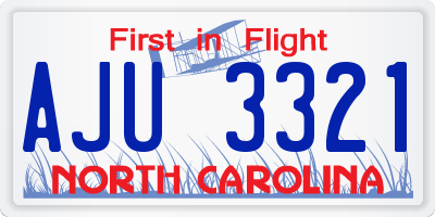 NC license plate AJU3321