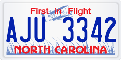 NC license plate AJU3342