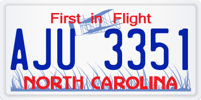 NC license plate AJU3351