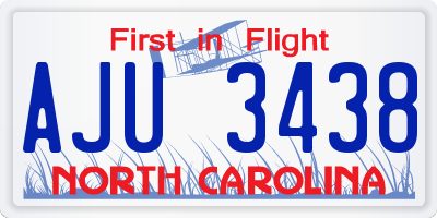 NC license plate AJU3438