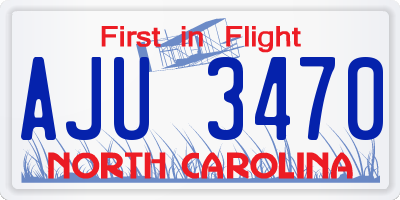 NC license plate AJU3470