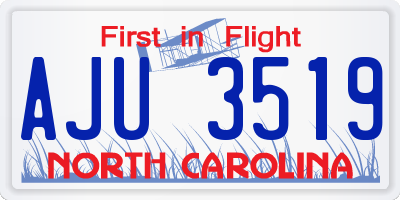 NC license plate AJU3519