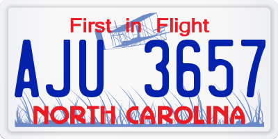NC license plate AJU3657