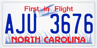 NC license plate AJU3676