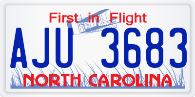 NC license plate AJU3683