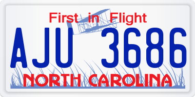 NC license plate AJU3686